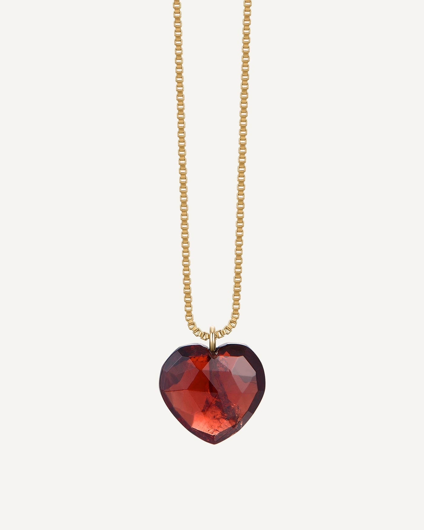 Charlotte Garnet Heart Necklace