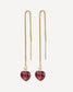 Louise Garnet Heart Threader Earrings