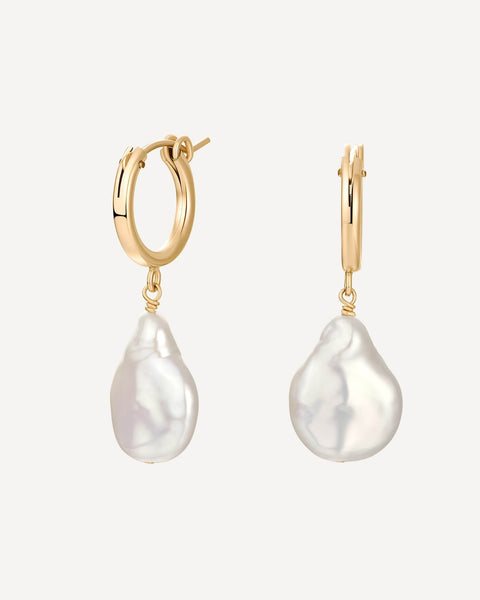pop pearl earrings 18k coin | elem