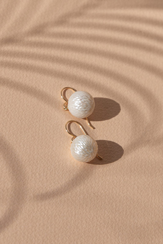 Blanche Carved Pearl Earrings - Limited Edition