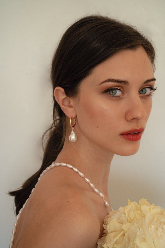 Rose Gold Bella Pearl Earrings