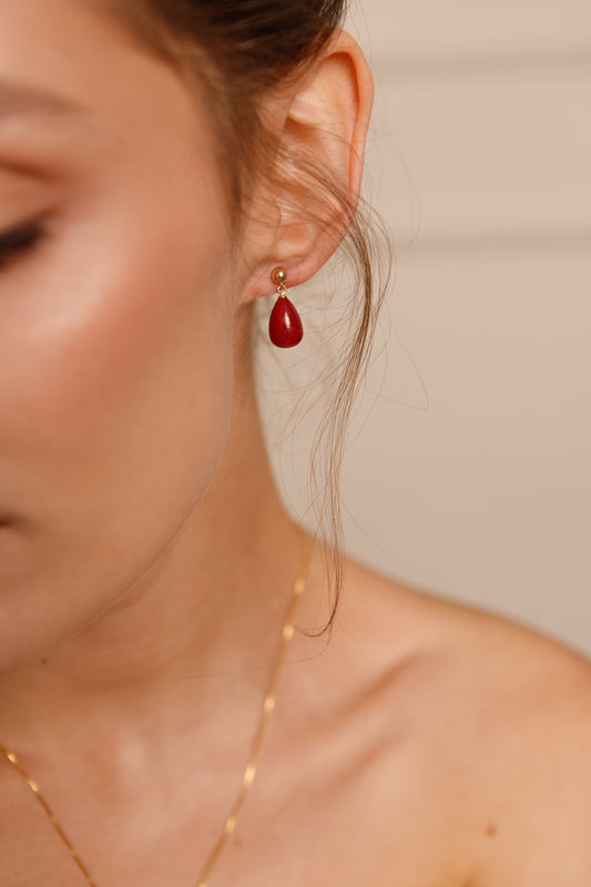 July Ruby Earrings