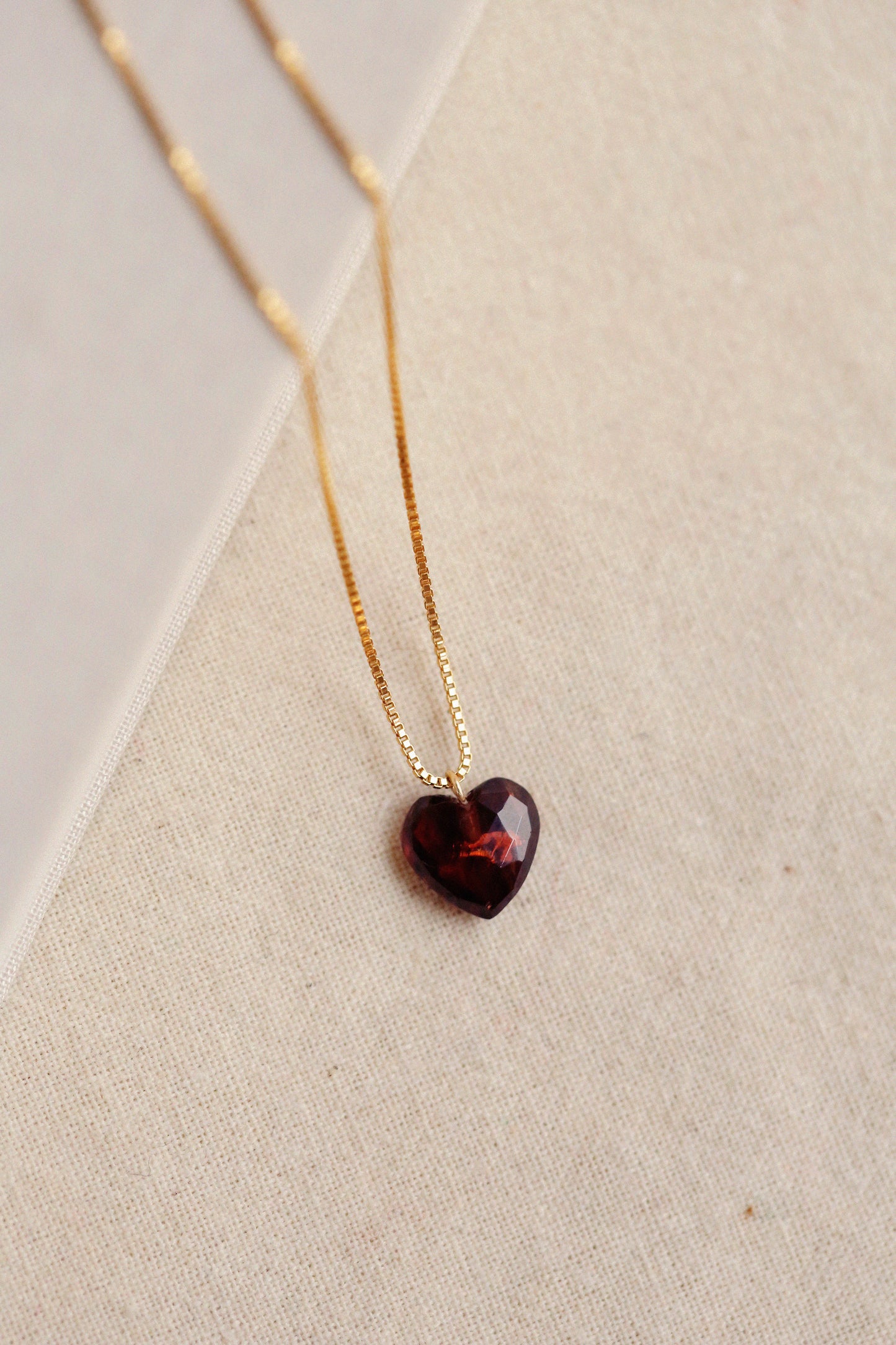 Charlotte Garnet Heart Necklace