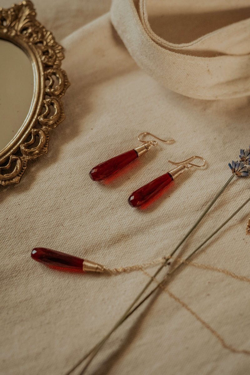 Daria Red Quartz Earrings